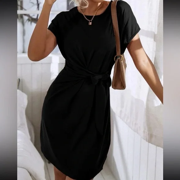 black dress pants for juniors Tassel Hem Batwing Glam Dress main image 1